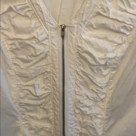 White Zipper Ruched Top - Picture 3 of 5